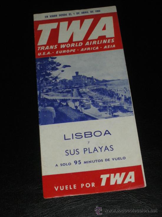 Werbekataloge: VUELE POR TWA, LISBOA Y SUS PLAYAS. 1956.