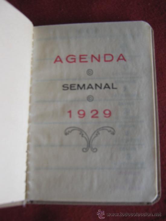 Cat&aacute;logos publicitarios: AGENDA SEMANAL DE 1929 PUBLICIDAD DE LIBRERIA DEL SALVADOR DE SEVILLA