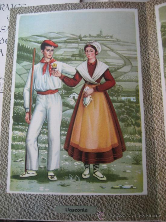 Cat&aacute;logos publicitarios: Vasconia. Traje T&iacute;pico. Lamina de 21 x 14 cms. Publicidad Farmaceutica.