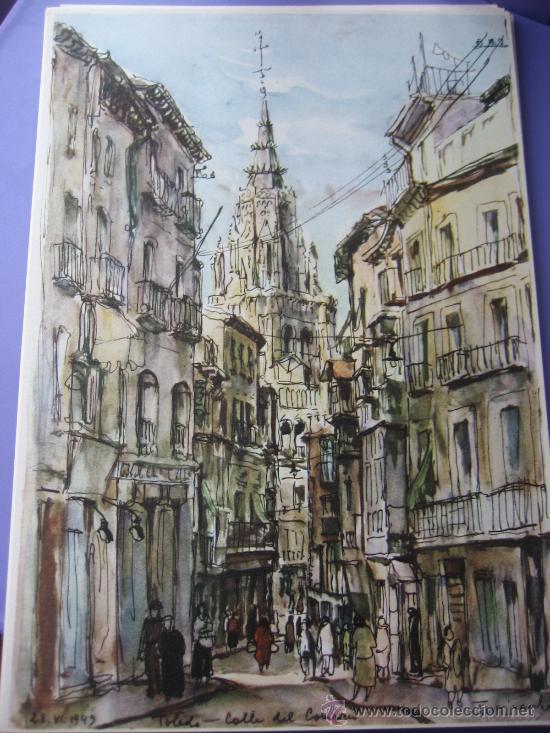 Cat&aacute;logos publicit&aacute;rios: Toledo. Lamina 23 x 16 cms. Publicidad farmaceutica Roche. 1954