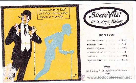 Cat&aacute;logos publicitarios: Suero Vital Dr. Pag&eacute;s Maruny Barcelona detr&aacute;s concesionario Isla de Cuba Habana (12x20ctms.)