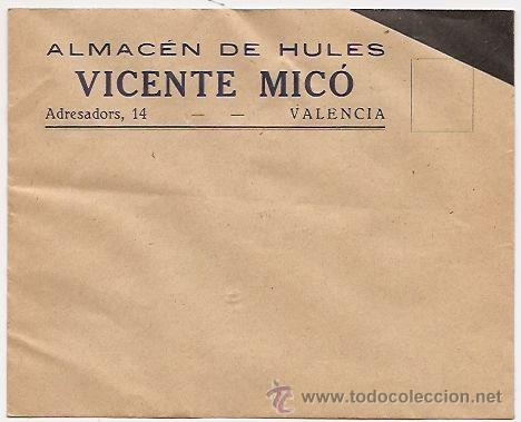 Cat&aacute;logos publicitarios: Sobre publicitario de Valencia. Almac&eacute;n de Hules Vicente Mic&oacute;