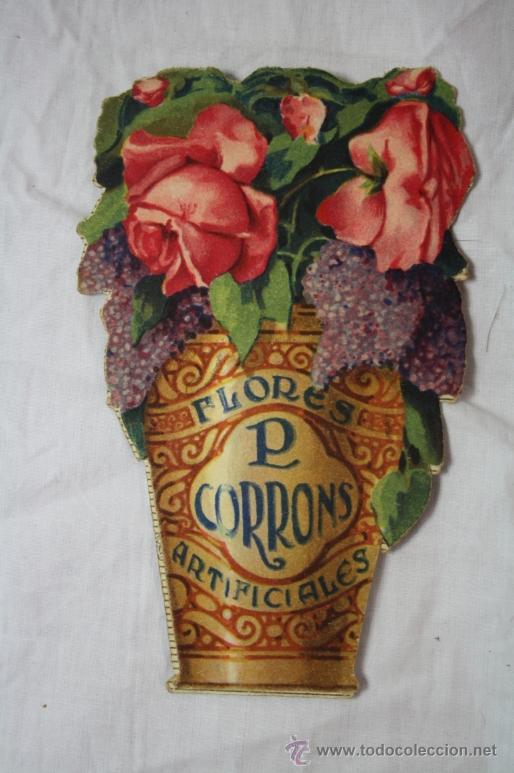 Advertising Catalogs: Tarjeta de Visita Publicidad Troquelada Desplegable Flores Artificiales P. Corrons Barcelona -