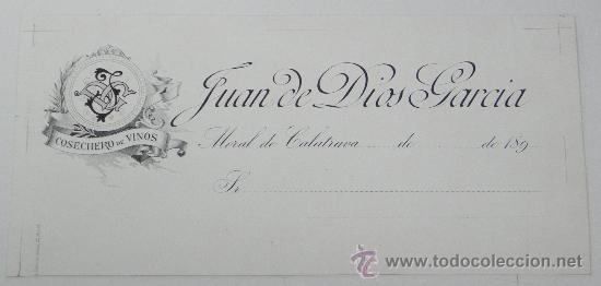 Advertising Catalogs: LITOGRAFIA DE PUBLICIDAD DE JUAN DE DIOS GARCIA, COSECHERO DE VINOS, MIDE 22 X 10,5 CMS.