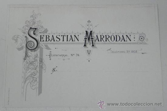 Advertising Catalogs: ANTIGUA LITOGRAFIA CON PUBLICIDAD DE SEBASTIAN MARRODAN, MADRID, MIDE 21,2 X 14,7 CMS.