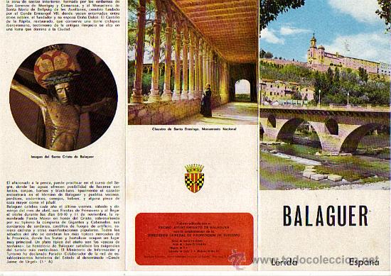 Cat&aacute;logos publicitarios: TRIPTICO BALAGUER (LERIDA) - A&Ntilde;O 1969 - Foto 1