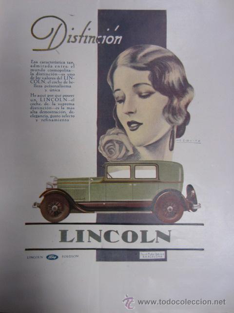 Werbekataloge: Publicidad autom&oacute;vil LINCOLN / ilustraci&oacute;n de Mezquita -  1930  * COSM&Oacute;POLIS *