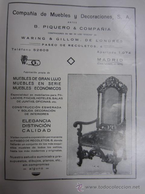 Werbekataloge: * MADRID * Publicidad Compa&ntilde;&iacute;a de Muebles y Decoraciones  - 1931 * COSM&Oacute;POLIS *