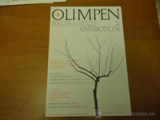 Werbekataloge: ANTIGUA PUBLICIDAD LABORATORIOS BIOHORM olimpen balsamicos antibioticos