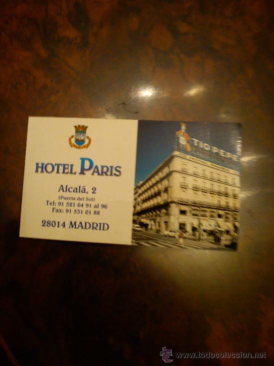 Cat&aacute;logos publicit&aacute;rios: Diptico admision Hotel Paris Alcala .Puerta del Sol ,fotografia habitacion,Madrid