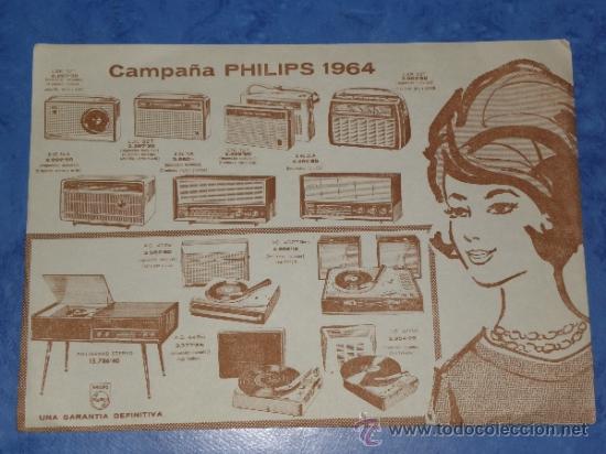 Cataloghi pubblicitari: PHILIPS FOLLETO PUBLICITARIO CAMPA&Ntilde;A 1964 ORIGINAL