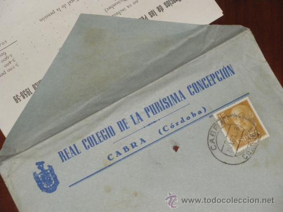 Cat&aacute;logos publicitarios: REAL COLEGIO DE LA PURISIMA CONCEPCION, CABRA CORDOBA 1958.