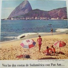 Catálogos publicitarios: ANUNCIO PUBLICITARIO ** LINEAS AEREAS PAN AM ** SUDAMÉRICA - 1964. MEDIDAS APROX 12,5 X 17,5 CMS.