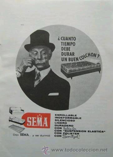 Cataloghi pubblicitari: Anuncio publicitario ** COLCH&Oacute;N SEMA ** - A&Ntilde;O 1964. MEDIDAS APROX 12,5 x 17,5 CMS.