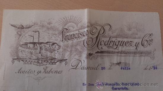 Werbekataloge: ANTIGUA PUBLICIDAD COMERCIAL RODRIGUEZ Y CIA ACEITES Y JABONES DAIMIEL 1914
