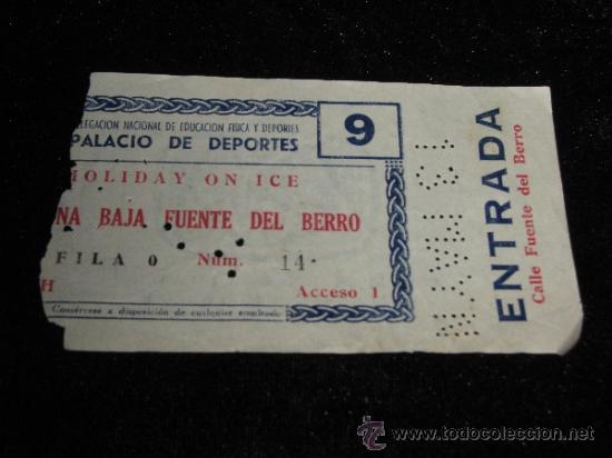 Cataloghi pubblicitari: ENTRADA PALACIO DE LOS DEPORTES - HOLIDAY ON ICE - REVERSO PUBLICIDAD HELADOS CAMAY