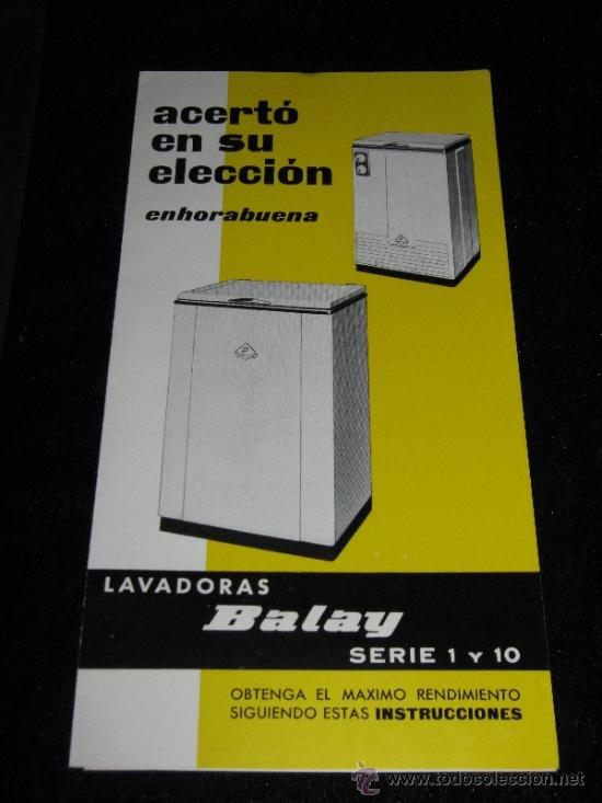 Cataloghi pubblicitari: FOLLETO INFORMATIVO DE LAVADORAS BALAY CON EL PLASTICO ORIGINAL