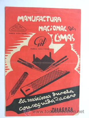 Advertising Catalogs: CATALOGO PUBLICIDAD / MANUFACTURA NACIONAL DE LIMAS / ARMANDO LLAMAZARES / ZARAGOZA 1950