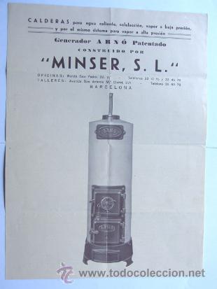 Advertising Catalogs: HOJA PUBLICIDAD / CONSTRUCTORES DEL GENERADOR ARNO / MINSER / BARCELONA  A&Ntilde;OS  50