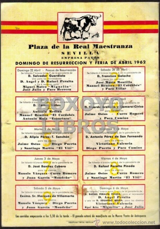 Cat&aacute;logos publicitarios: Feria de Abril. 1962 - Foto 2