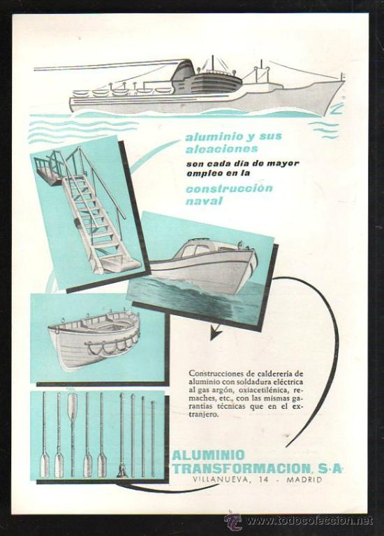 Catalogues publicitaires: FOLLETO PUBLICITARIO DE ALUMINIO TRANSFORMACION S.A. APLICACIONES DEL ALUMINIO EN LA INDUSTRIA