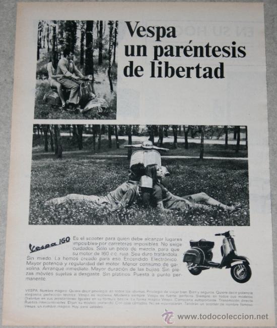Cat&aacute;logos publicitarios: Anuncio publicitario de moto Vespa, julio de 1969