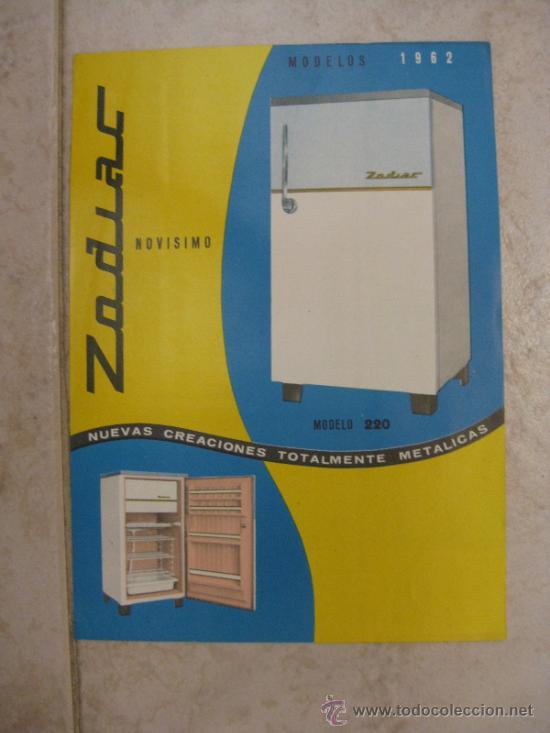 Cat&aacute;logos publicit&aacute;rios: ZODIAC PUBLICIDAD NEVERAS ZODIAC MODELOS 1962