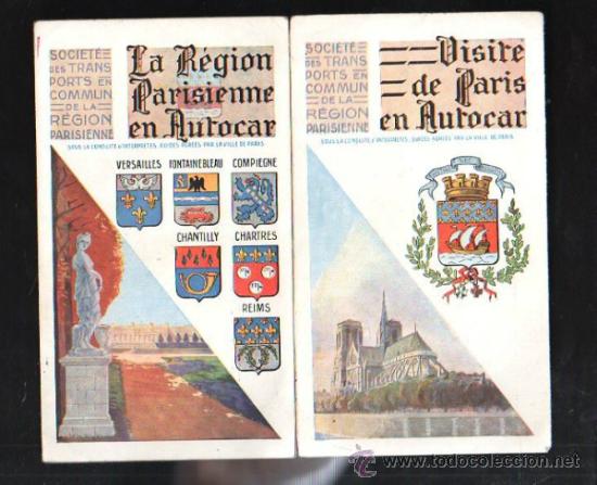 Cat&aacute;logos publicit&aacute;rios: CATALOGO DE LA REGION DE PARIS BAJO LA CONDUCION E INTERPRETES EN PARIS. EN FRANCES. VER FOTOS