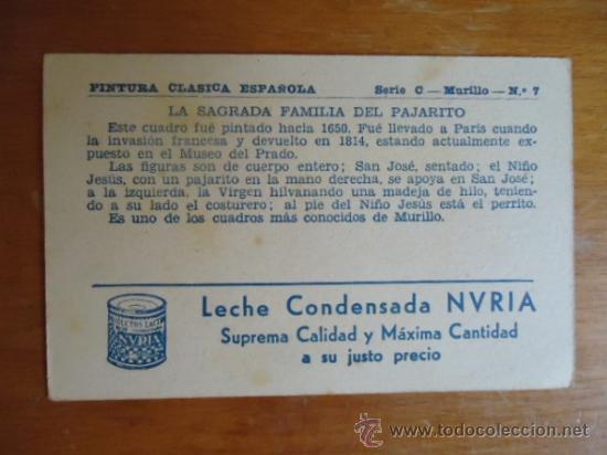Catalogues publicitaires: antigua publicidad original leche condensada nvria , pintura clasica espa&ntilde;ola n 7