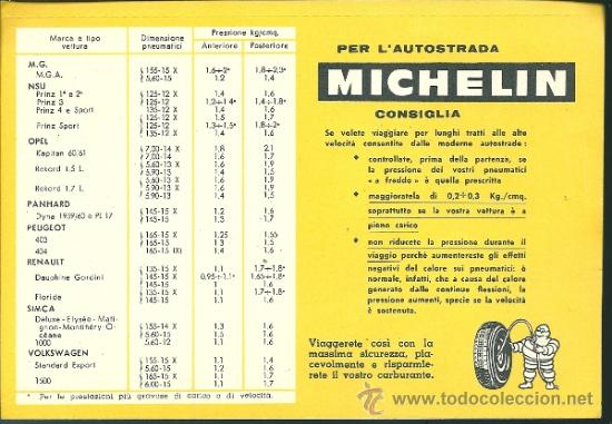 Sobriqueta mariposa Nominal michelín, tabla de medidas y presiones de neumá - Comprar Catálogos  publicitarios antiguos en todocoleccion - 39116363