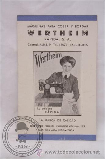 Advertising Catalogs: Publicidad Maquinas de Coser Wertheim - Desplegable con fotos - A&ntilde;os 30&acute;s