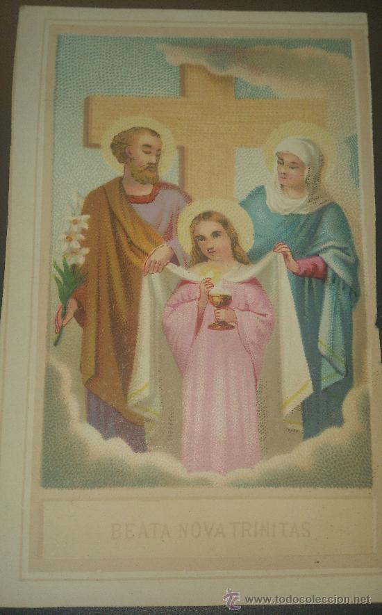 Werbekataloge: ANTIGUA ESTAMPA RELIGIOSA BEATA NOVA TRINITAS PUBLICIDAD CHOCOLATE ISIDRO GRAU Y VILA SABADELL