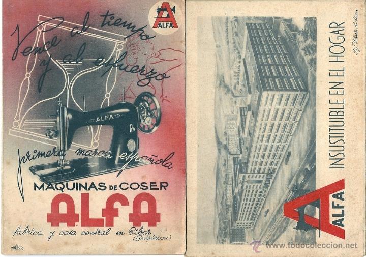 Catalogues publicitaires: 0511A -CAT&Aacute;LOGO M&Aacute;QUINAS DE COSER ALFA-MODELOS, PRECIOS-MIDE 12,2X17 CM (J.G. VALVERDE, S.SEBASTIAN)