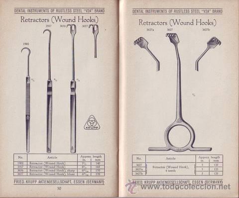 Cat&aacute;logos publicitarios: DENTAL INSTRUMENTS OF RUSTLESS STEEL. KRUPP.