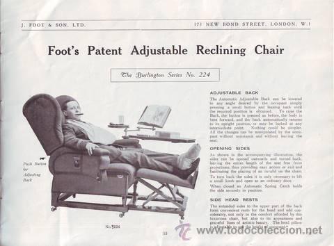 Catalogues publicitaires: FOOT'S REST CHAIRS. October 1919. Cat&aacute;logo de sillones con apoya pies
