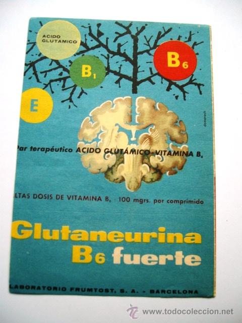 Advertising Catalogs: Publicidad farmac&eacute;utica: GLUTANEURINA B6 FUERTE (A&ntilde;os 60)