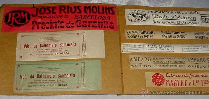 Advertising Catalogs: ANTIGUO CATALOGO DE REPRESENTANTE DE PRECINTOS Y ETIQUETAS ENGOMADOS A&Ntilde;OS 30 O 40 - CON MUESTRAS DE