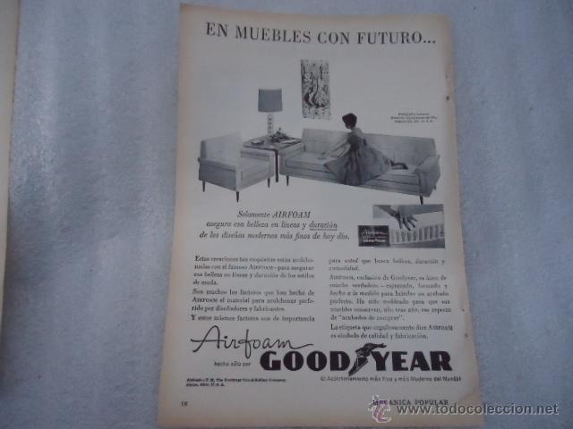 Cat&aacute;logos publicit&aacute;rios: hoja publicidad antigua - 23 x 16 cm - el mueble con futuro, air foam good year