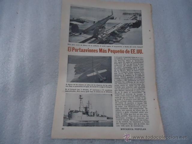 Catalogues publicitaires: hoja publicidad antigua - 23 x 16 cm - avion -  portaaviones mas peque&ntilde;o eeuu, barco catapult