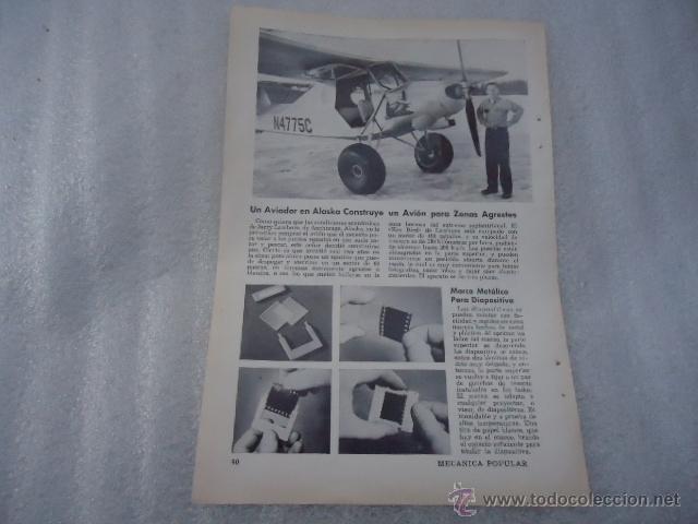 Catalogues publicitaires: hoja publicidad antigua - 23 x 16 cm - una aviador en alaska construye un avion para zonas agrestes