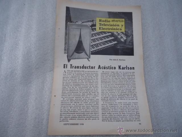 Catalogues publicitaires: hoja publicidad antigua - 23 x 16 cm - radio television electronica - el traductor acustico karlson