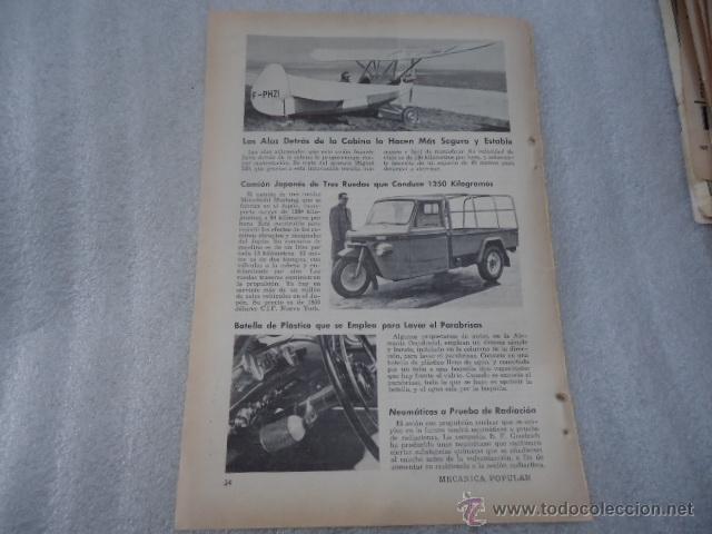 Cat&aacute;logos publicit&aacute;rios: hoja publicidad antigua - 23 x 16 cm - coche - avion - lava parabrisas, camion japones 3 ruedas ,