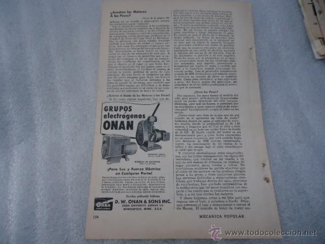 Cat&aacute;logos publicit&aacute;rios: hoja publicidad antigua - 23 x 16 cm - grupos electrogenos onan