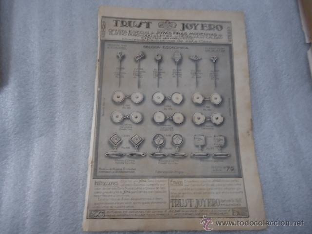 Cat&aacute;logos publicit&aacute;rios: hoja publicidad antigua - 23 x 16 cm - trust joyero - seccion economica