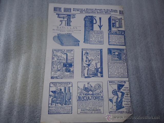Advertising Catalogs: 1926 -hoja publicidad gruber basculas, cladera, tostadores, cajas invisibles, avicultores, molinos