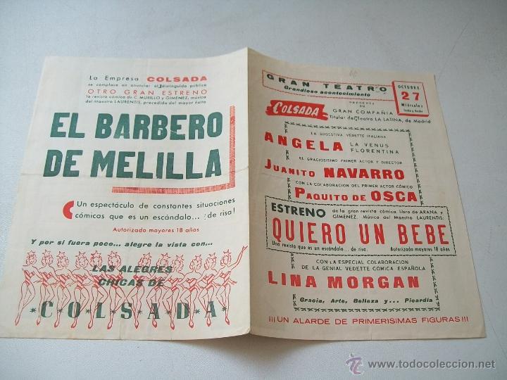 Werbekataloge: GRAN TEATRO GRANDIOSO ACONTECIMIENTO.- 27 DE OCTUBRE -S/F.- MIDE 22 X 16 CM.