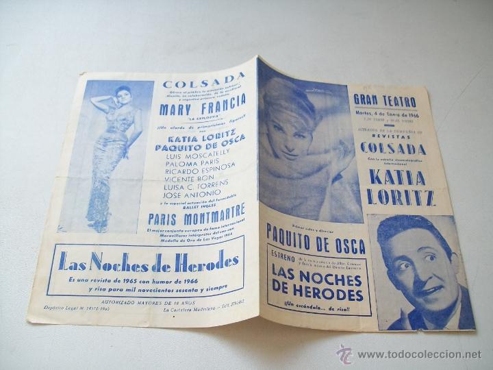 Advertising Catalogs: GRAN TEATRO - MARTES 4 DE ENERO DE 1964.- MIDE 21 X 16 CM.