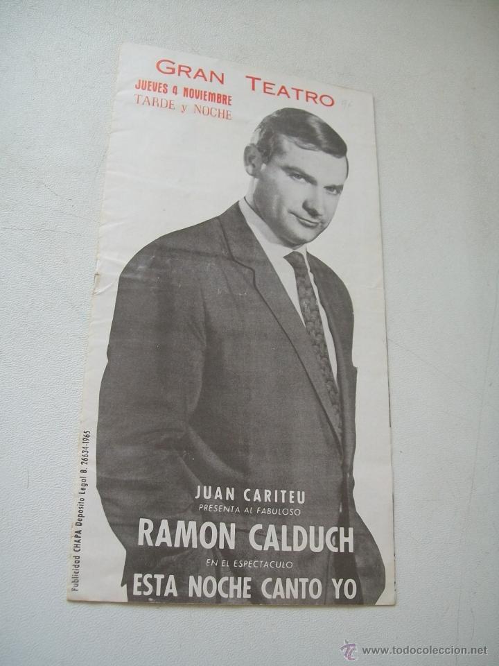 Werbekataloge: GRAN TEATRO, JUEVES 4 DE NOVIEMBRE-1965-4 HOJAS.- MIDE 22.5 X 12 CM.( CERRADO)