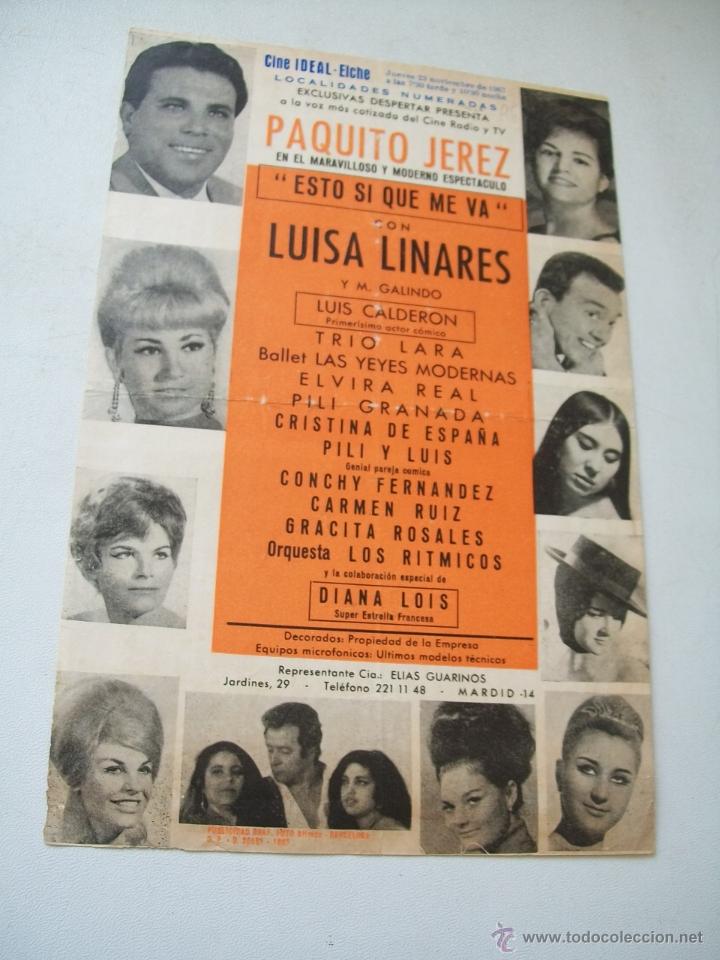 Werbekataloge: CINE IDEAL, ELCHE-JUEVES 23 DE NOVIEMBRE DE 1967-MIDE 25 X 16 CM.-