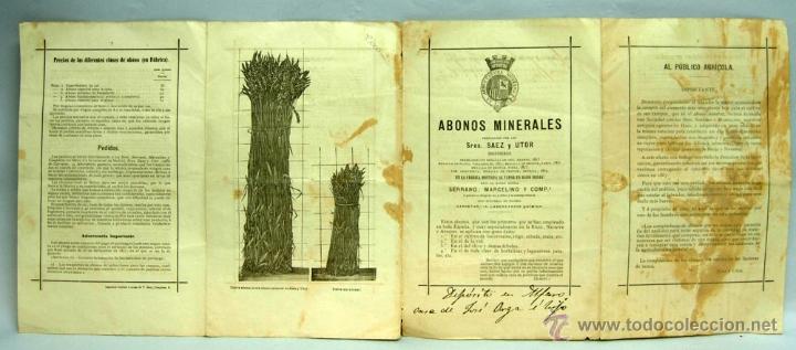 Cat&aacute;logos publicit&aacute;rios: Abonos minerales S&aacute;ez y Utor Agricultura Moderna Finales S XIX